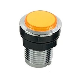 Bouton chromé jaune lumineux 28 mm