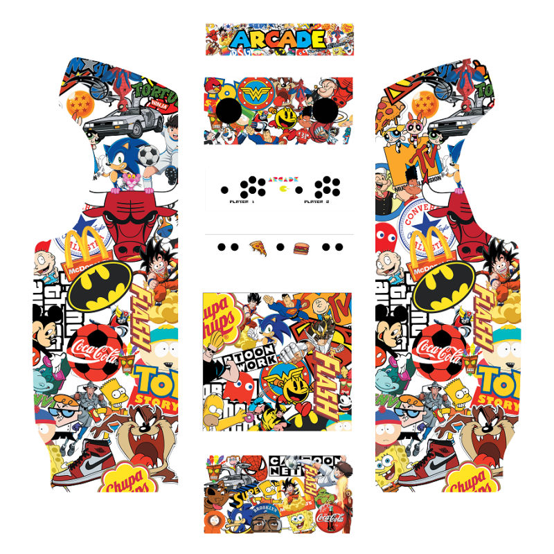 Stickers Pop Art Noir borne d'arcade