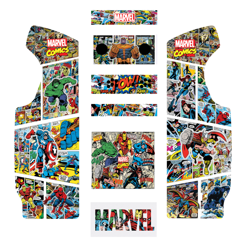 Stickers Marvel Comics borne d'arcade