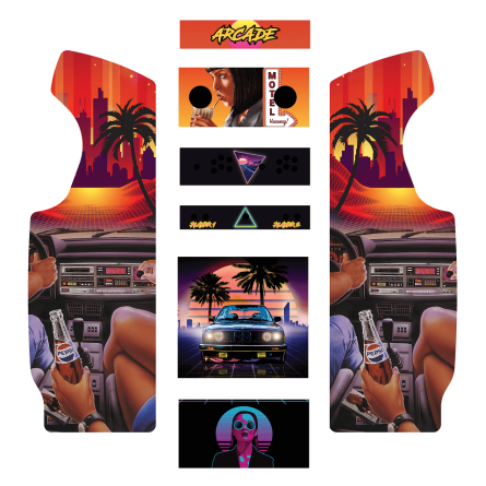 Stickers Synthwave borne d'arcade