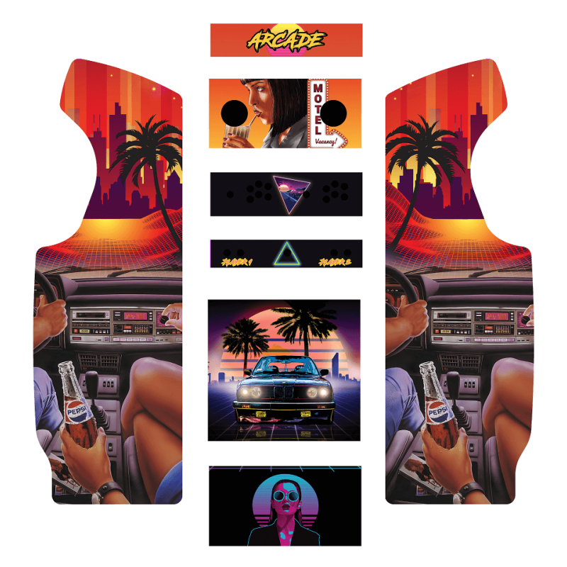 Stickers Synthwave borne d'arcade